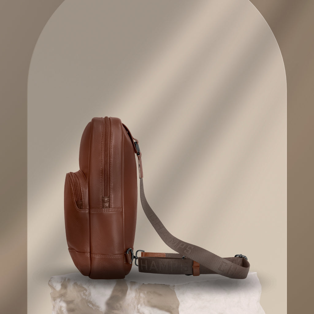 apostrophe leather sling backpack Onyx / Leather Sling Bag – Champs Luggage