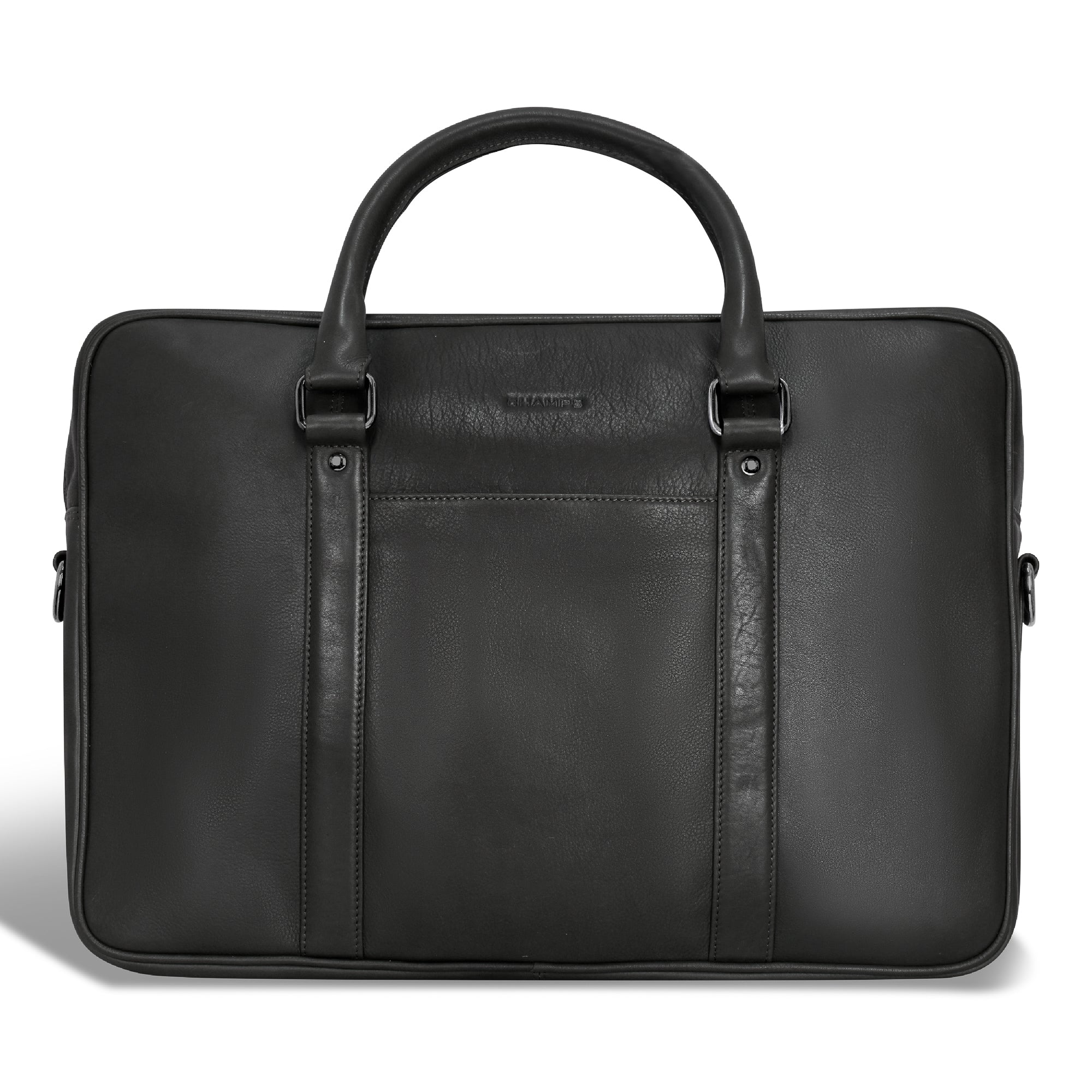 Onyx / Leather Slim Briefcase – Champs Luggage