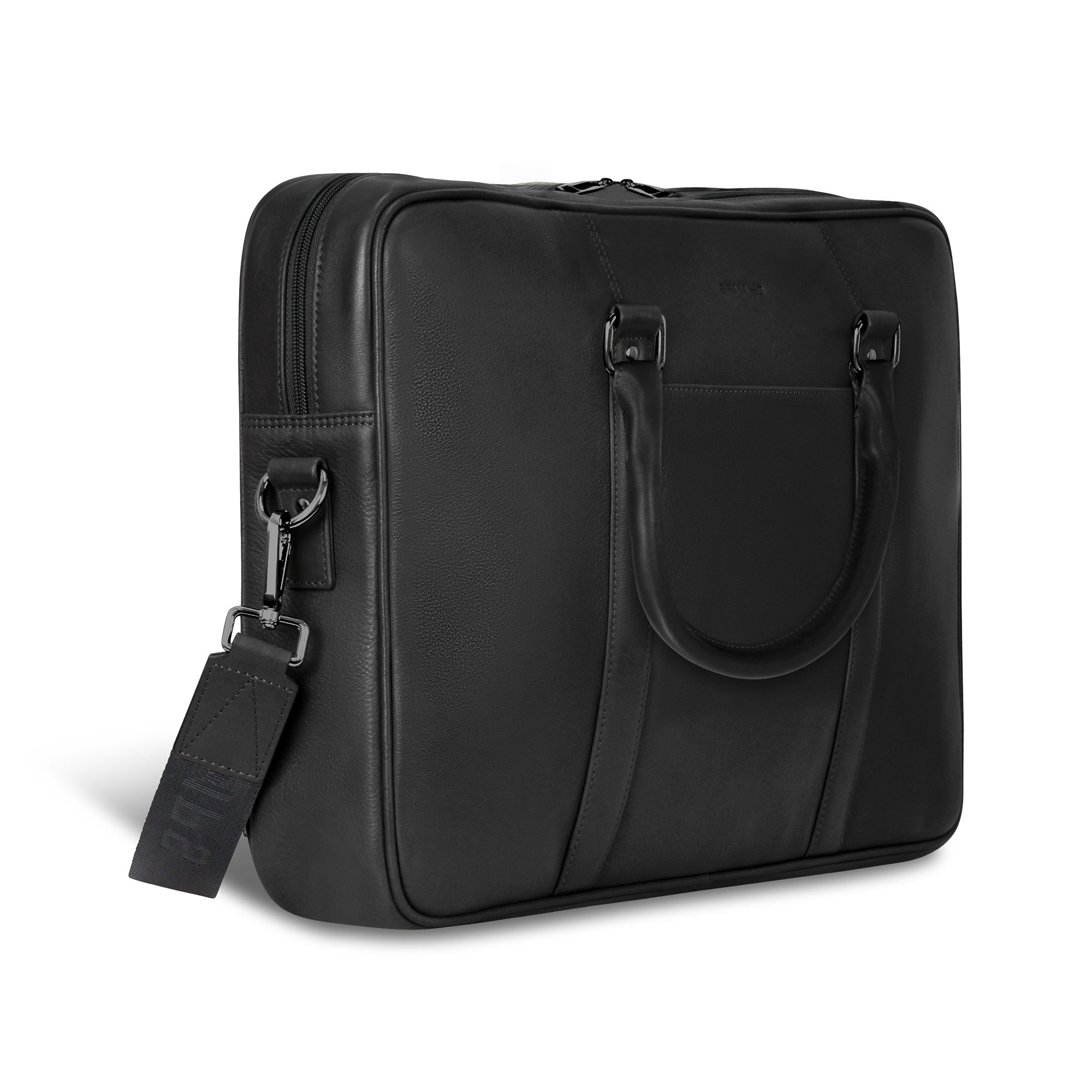 Onyx / Leather Slim Briefcase – Champs Luggage