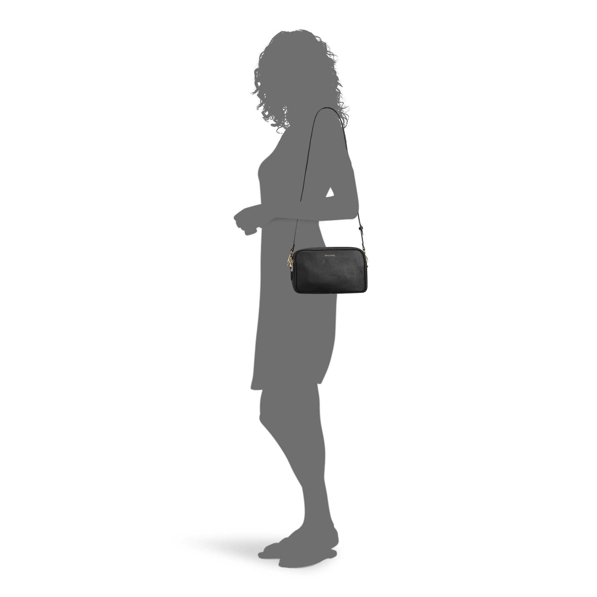 Gala / Leather Double-Zip Shoulder Bag – Champs Luggage