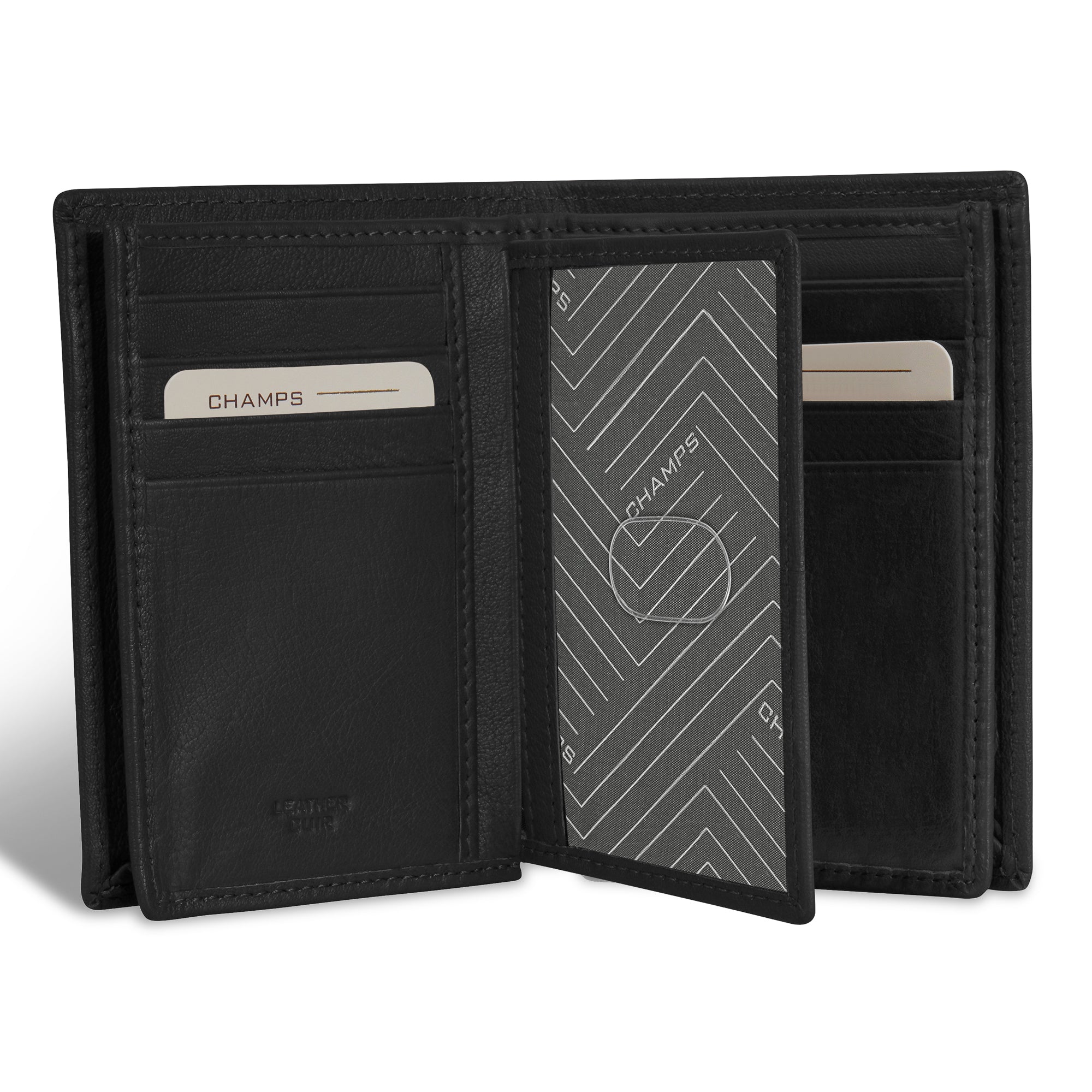 Onyx / Leather Vertical Wallet – Champs Luggage