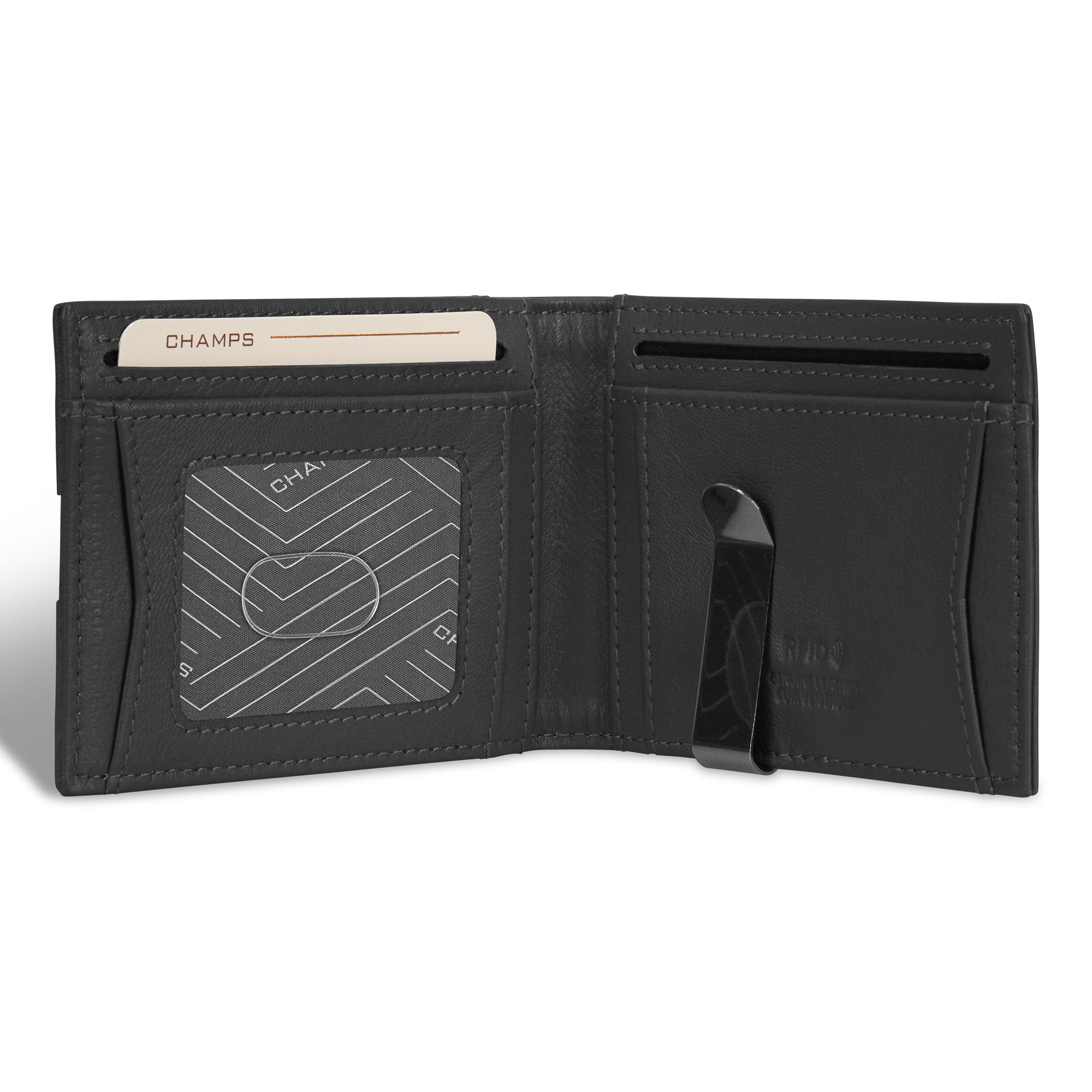 Onyx / Leather Bi-Fold Clip Wallet – Champs Luggage