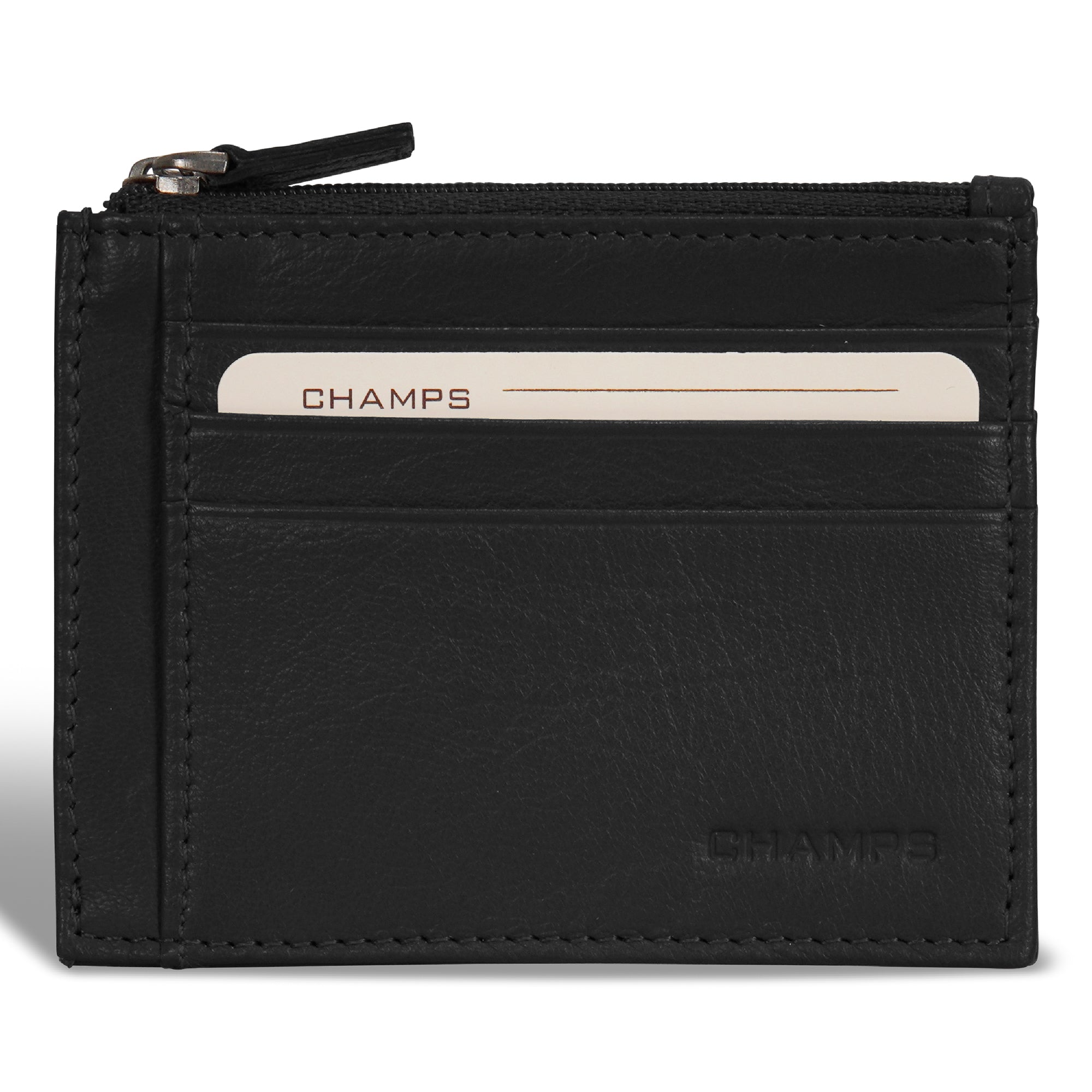 Onyx / Leather Zip Card Case – Champs Luggage